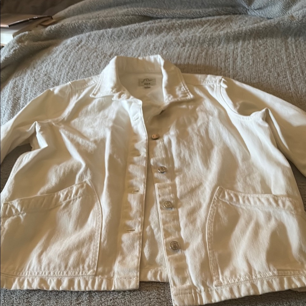 J. Crew White Jean Jacket